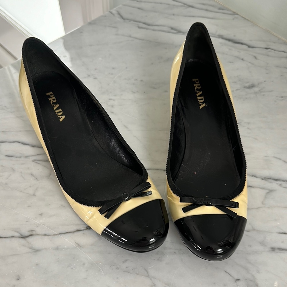 Prada Women's Black and Beige Shoes